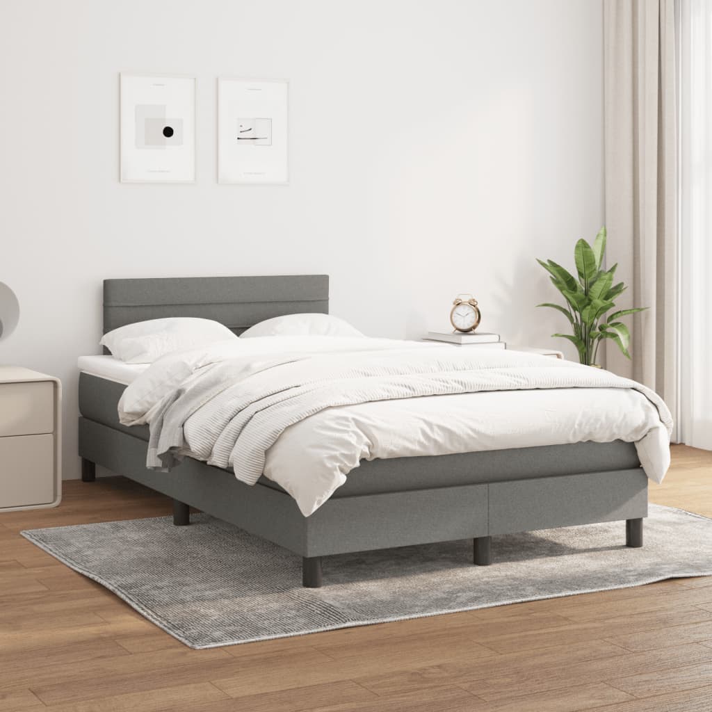 Lit À Ressorts Avec Tête De Lit Tissu