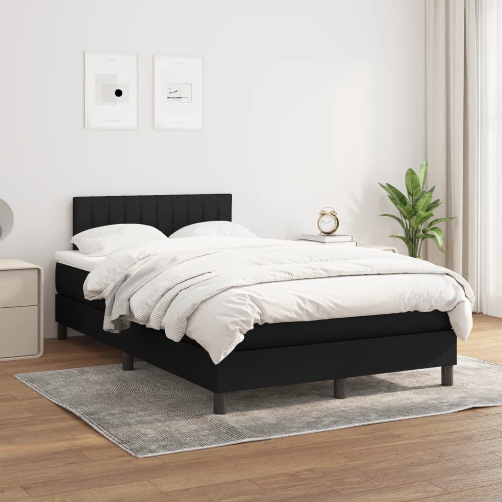 Lit À Ressorts Avec Tête De Lit Tissu