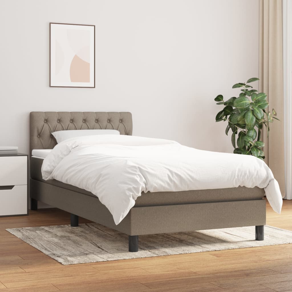 Lit À Ressorts Avec Tête De Lit Tissu