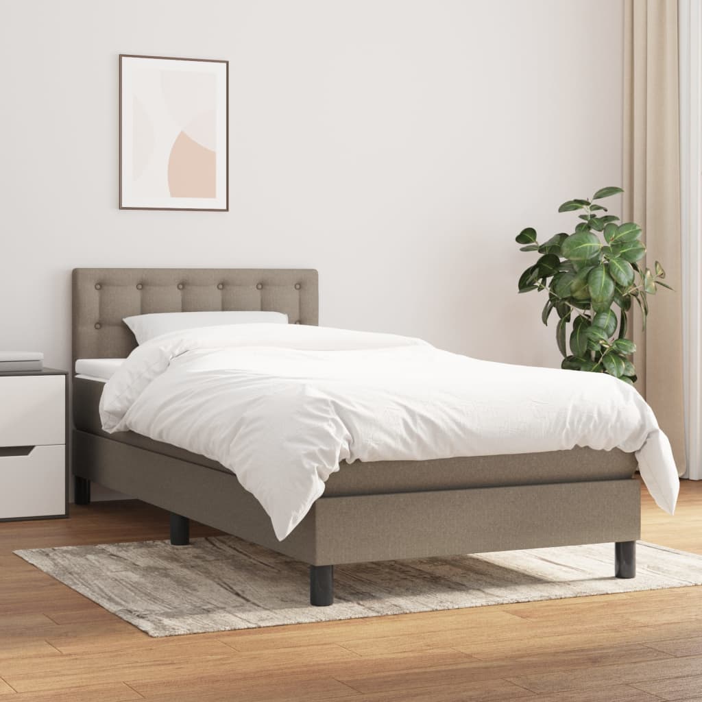 Lit À Ressorts Avec Tête De Lit Tissu