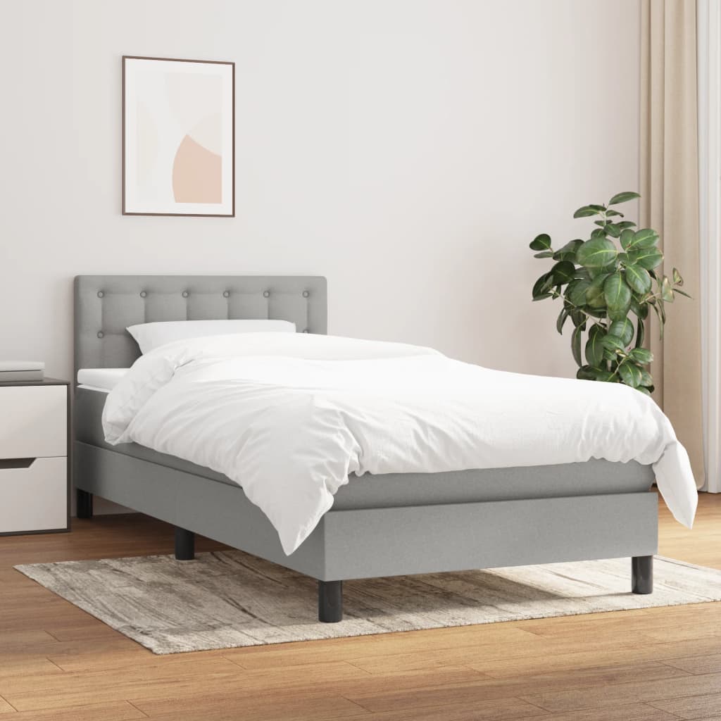 Lit À Ressorts Avec Tête De Lit Tissu