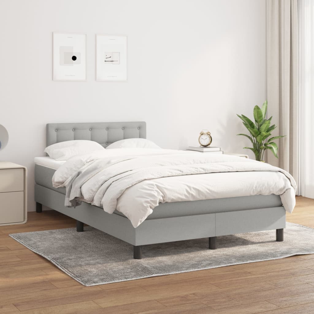 Lit À Ressorts Avec Tête De Lit Tissu