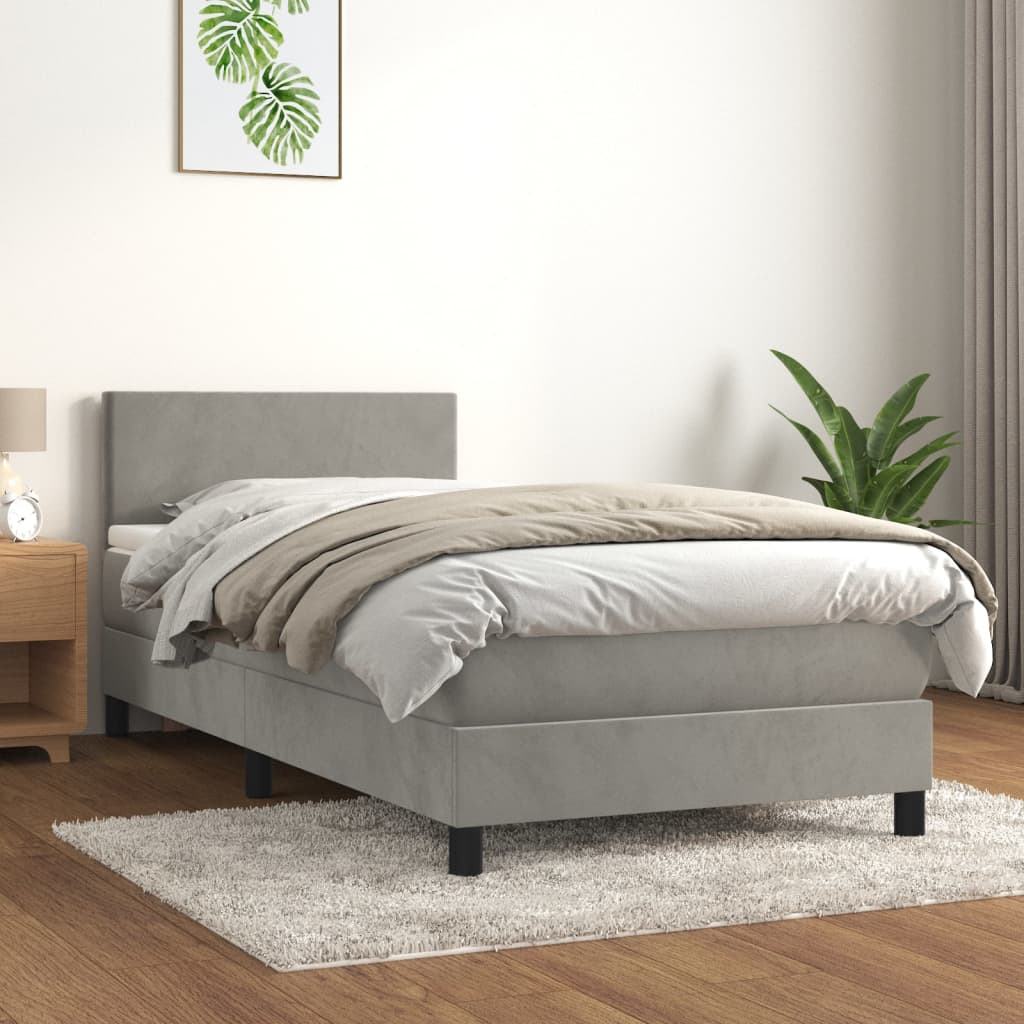 Lit À Ressorts Avec Matelas Velours