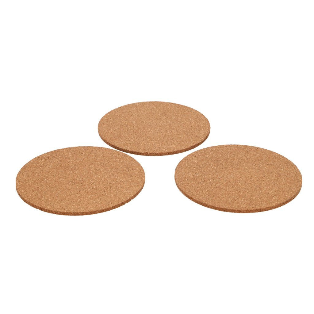 Excellent Houseware Kurken Onderzetters Rond 19.5 Cm 3 Stuks
