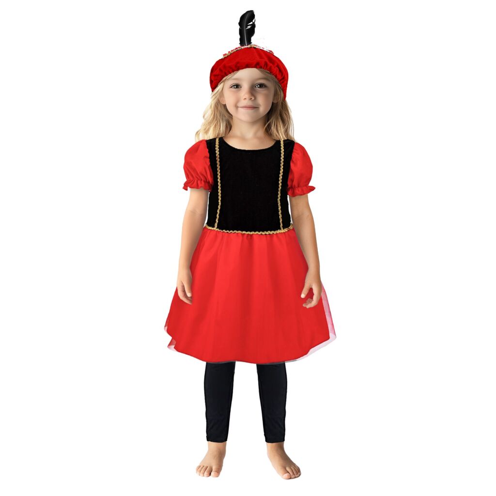 Overige Merken Pietenjurk 98-104 Zwart/Rood