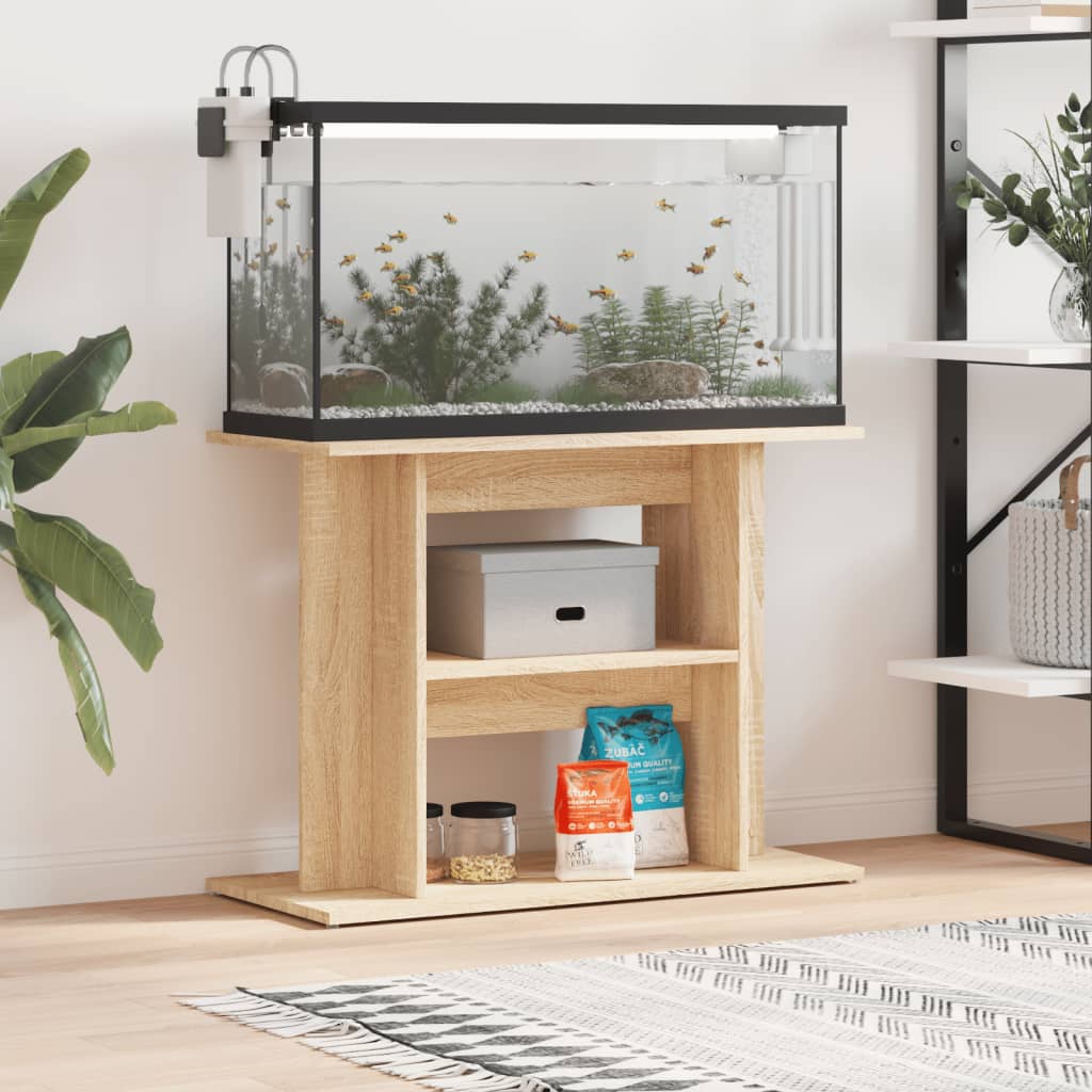 Support D'aquarium Gris Sonoma Bois D'ingénierie