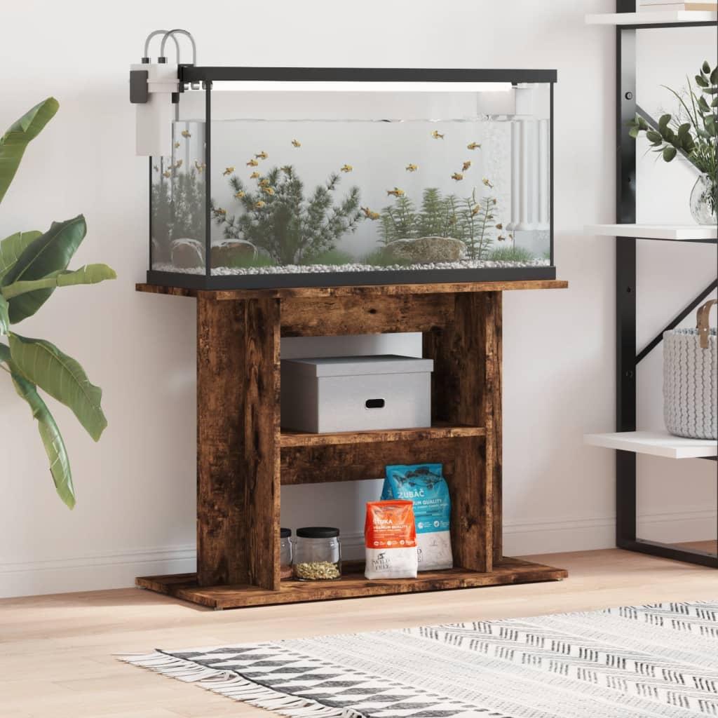 Support D'aquarium Gris Sonoma Bois D'ingénierie
