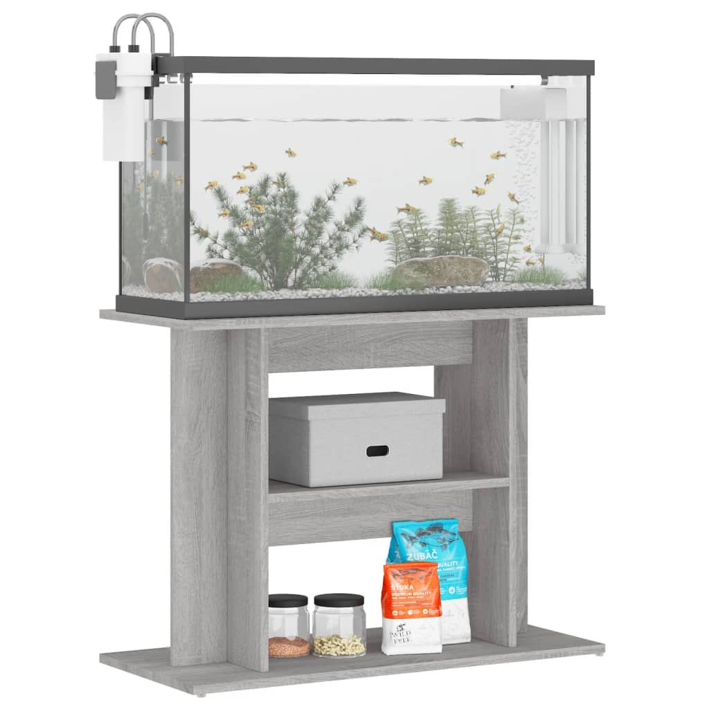 Support D'aquarium Gris Sonoma Bois D'ingénierie