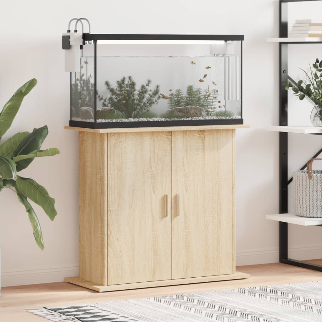 Support D'aquarium En Béton Gris Bois D'ingénierie