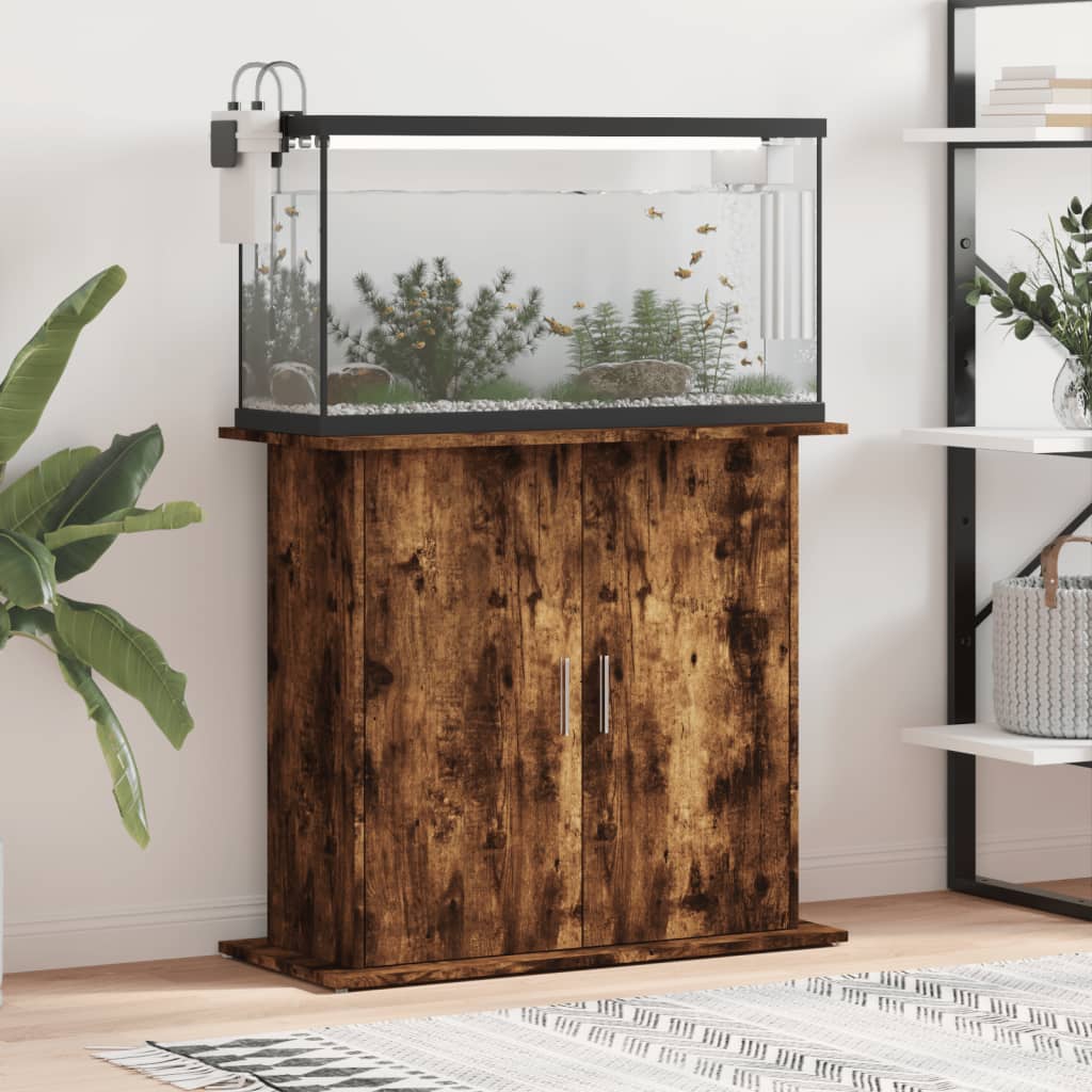 Support D'aquarium En Béton Gris Bois D'ingénierie