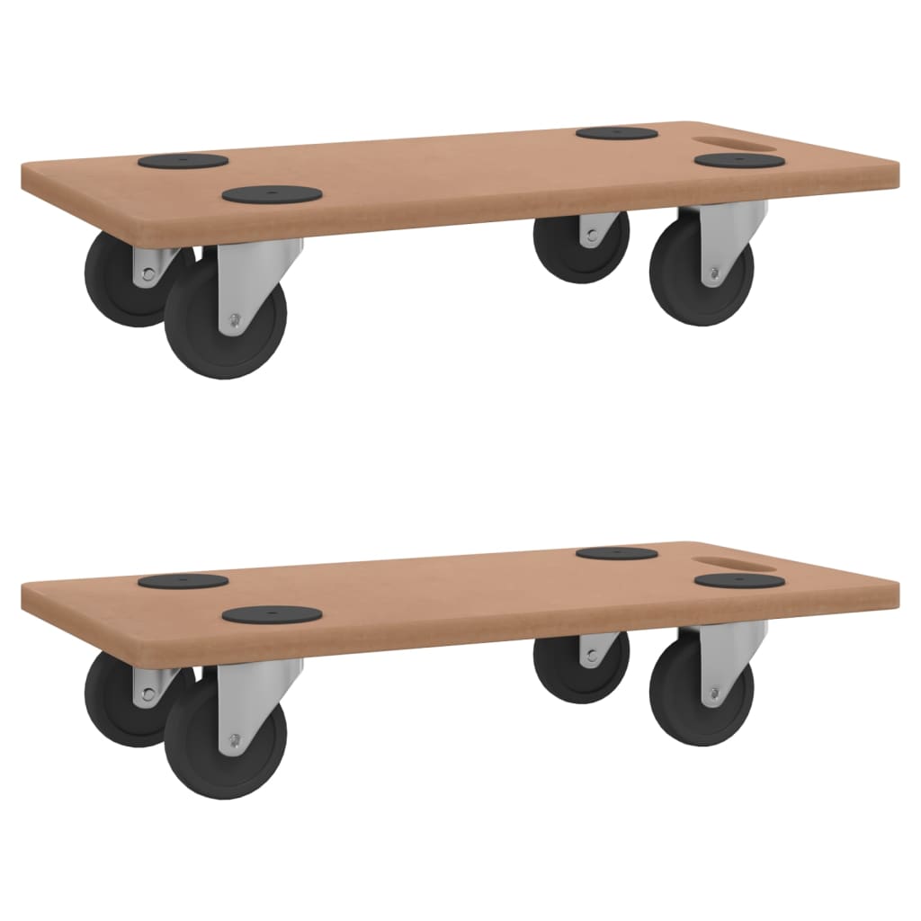 Chariots Sur Roulettes 2 Pcs Rectangulaire Bois D'ingénierie