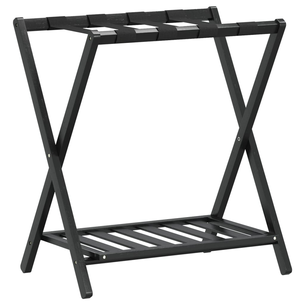 Porte-Bagages Noir 68X38X58 Cm Bambou