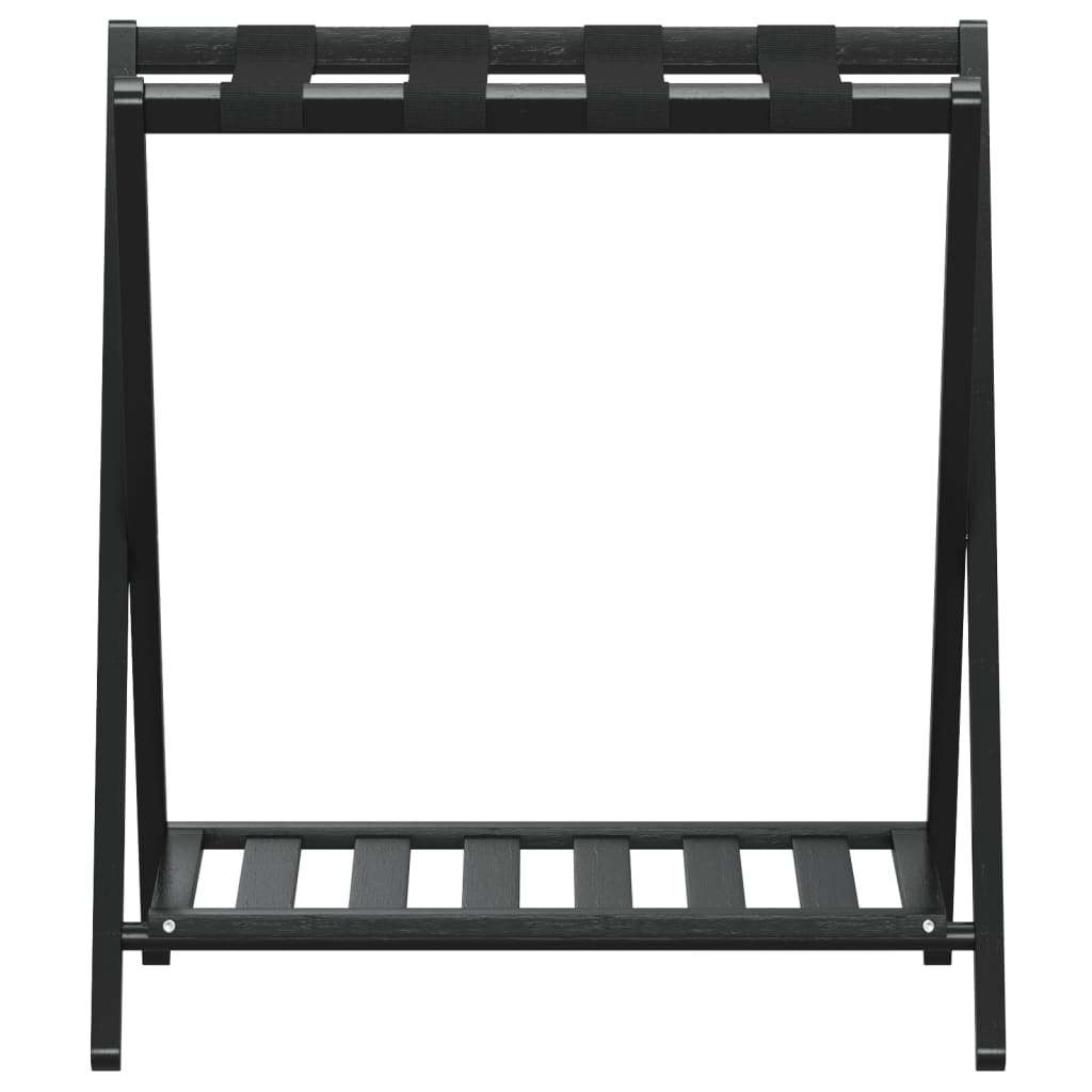 Porte-Bagages Noir 68X38X58 Cm Bambou