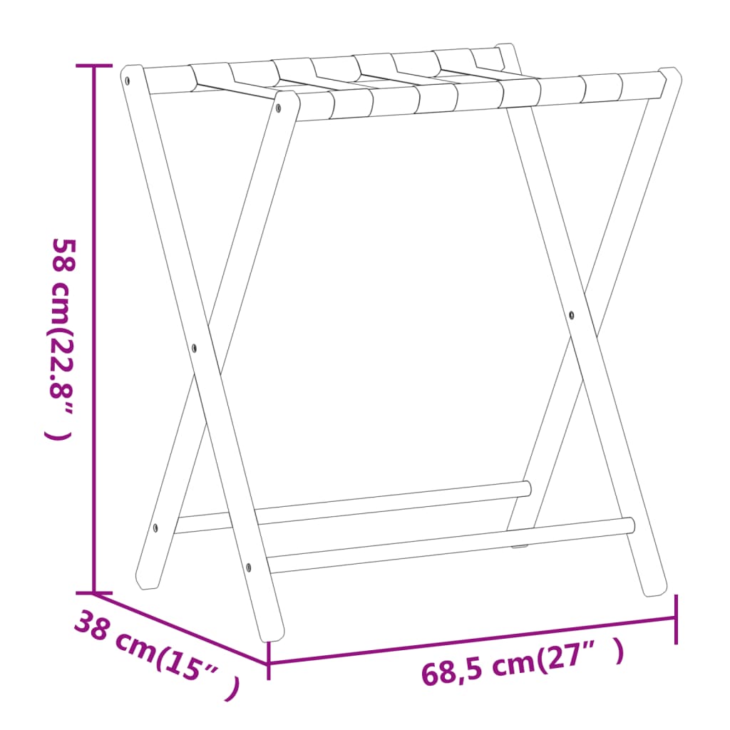 Porte-Bagages 68,5X38X58 Cm Bambou