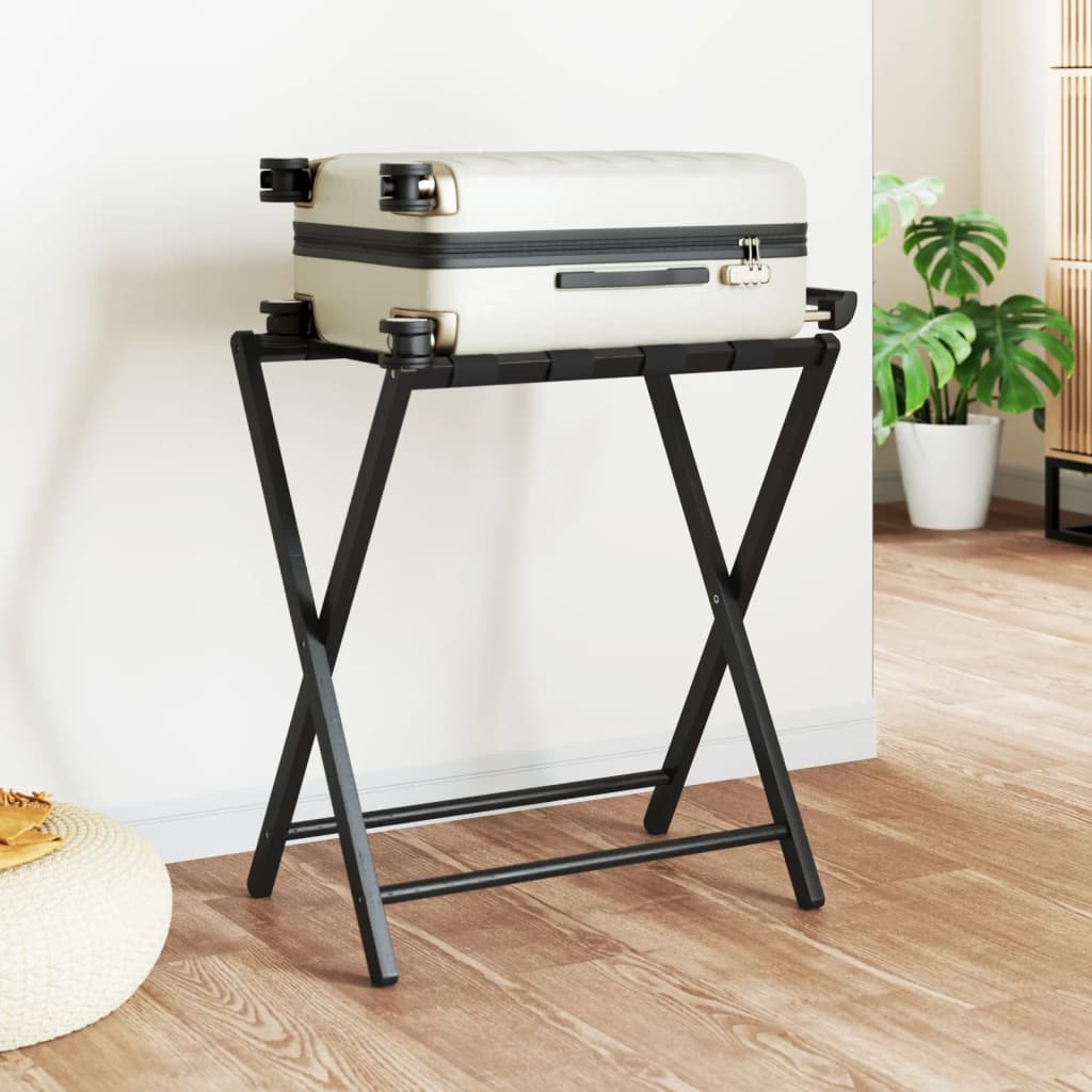 Porte-Bagages Noir 68,5X38X58 Cm Bambou
