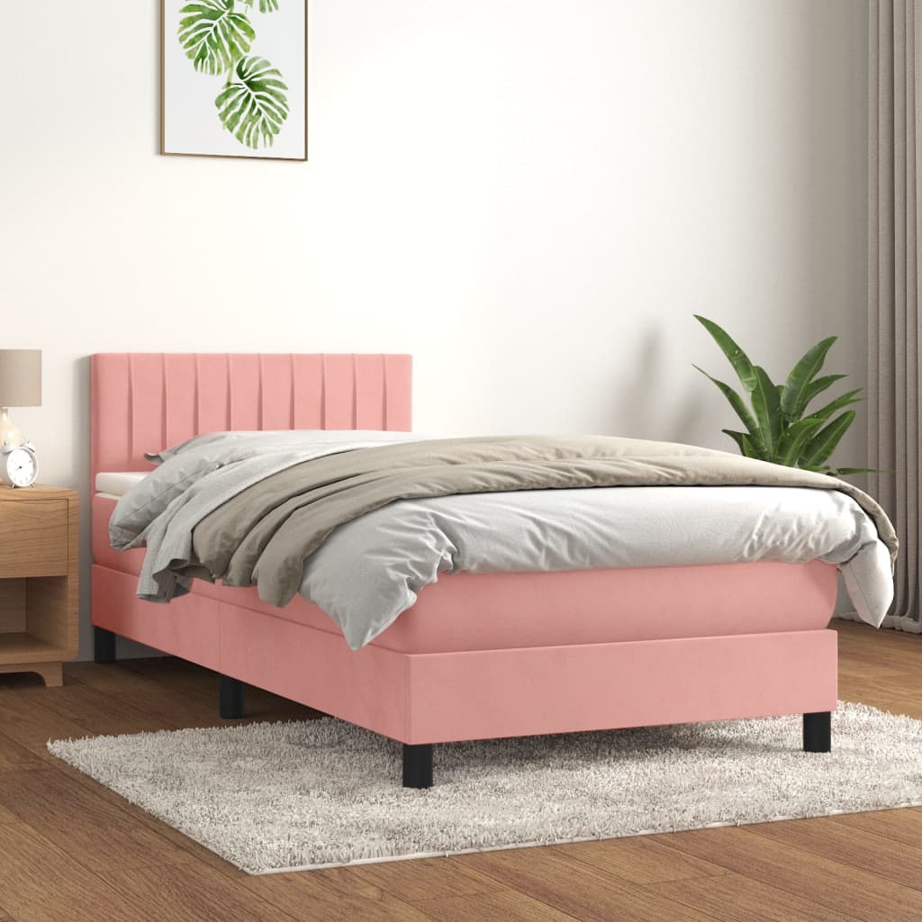 Lit À Ressorts Avec Matelas Velours