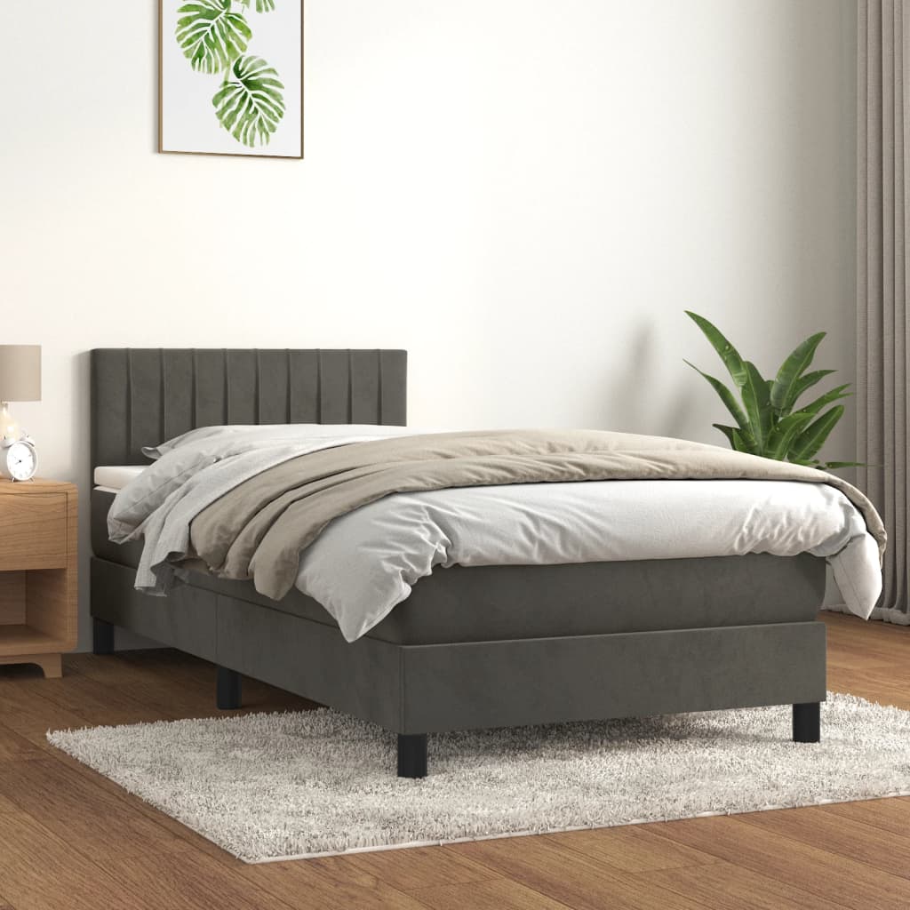 Lit À Ressorts Avec Matelas Velours