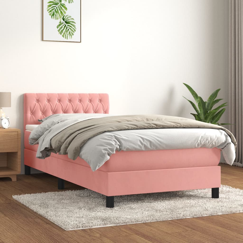 Lit À Ressorts Avec Matelas Velours
