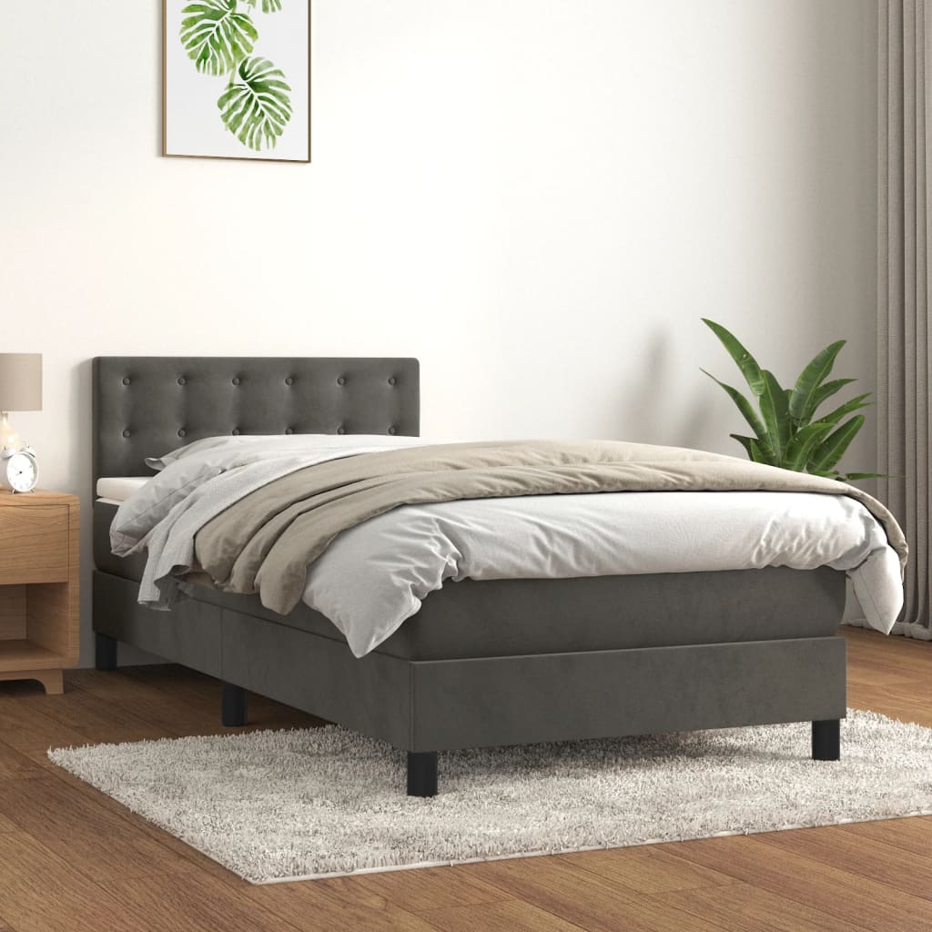 Lit À Ressorts Avec Matelas Velours