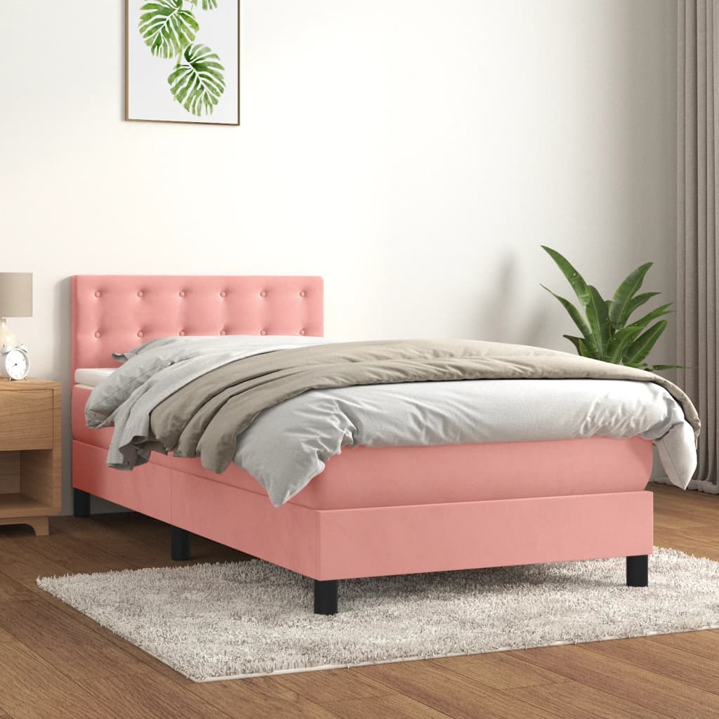 Lit À Ressorts Avec Matelas Velours