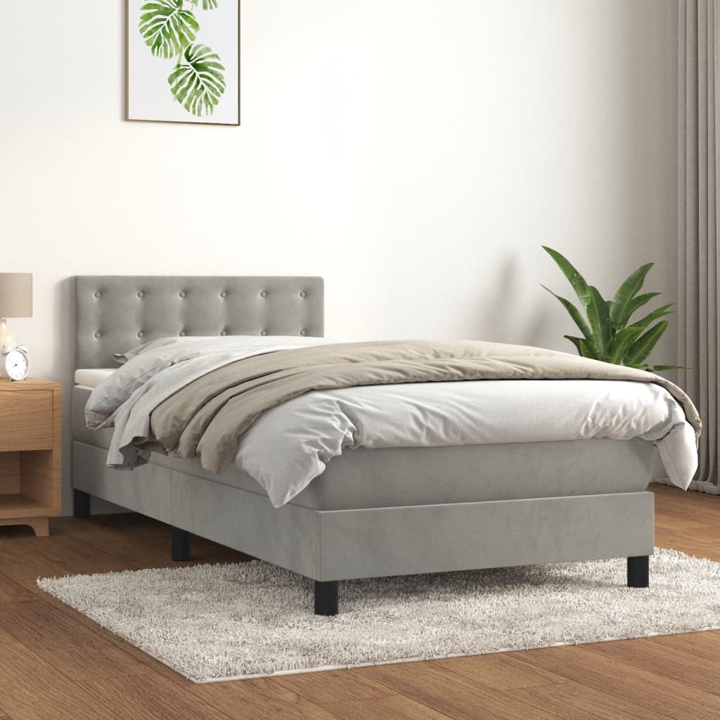Lit À Ressorts Avec Matelas Velours