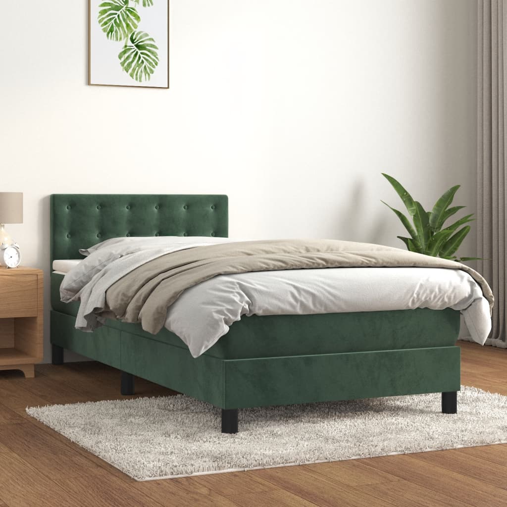 Lit À Ressorts Avec Matelas Velours