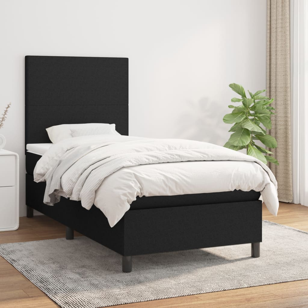 Lit À Ressorts Avec Tête De Lit Tissu