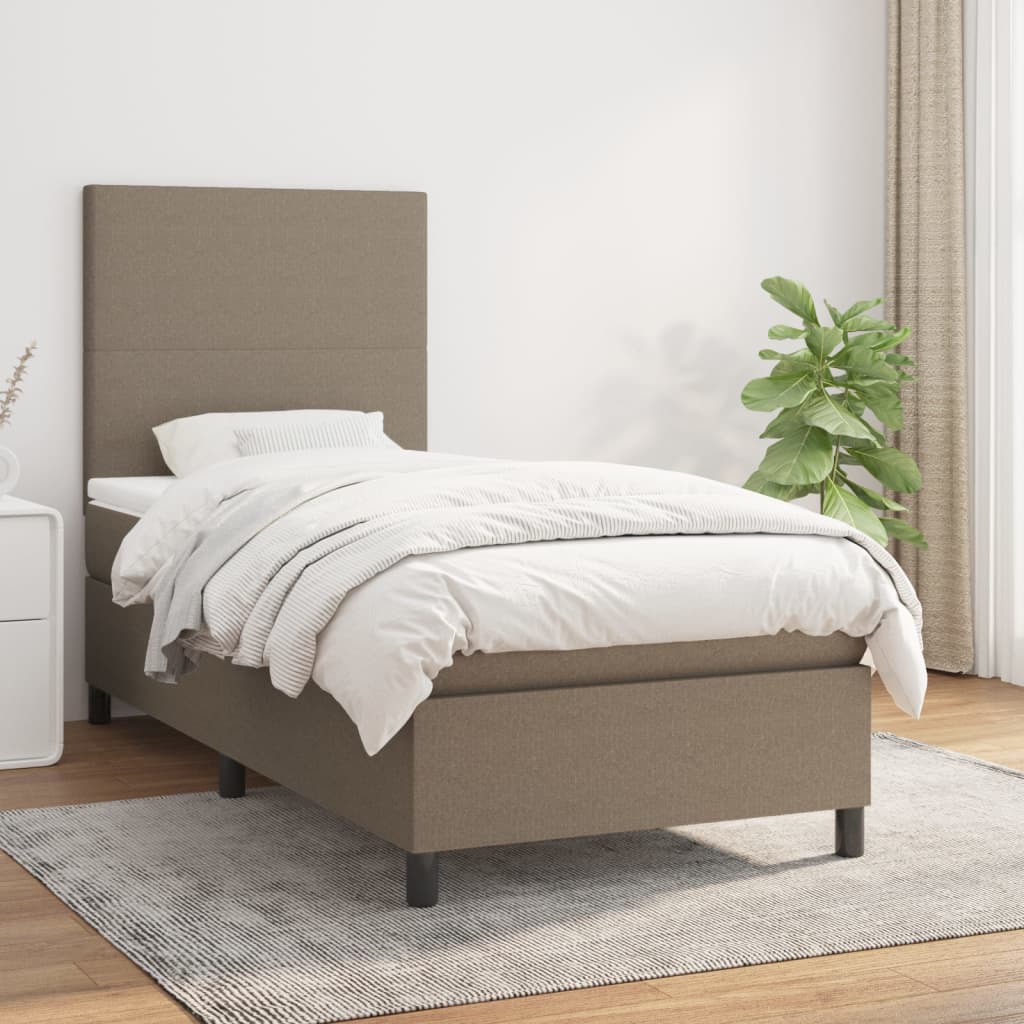 Lit À Ressorts Avec Tête De Lit Tissu