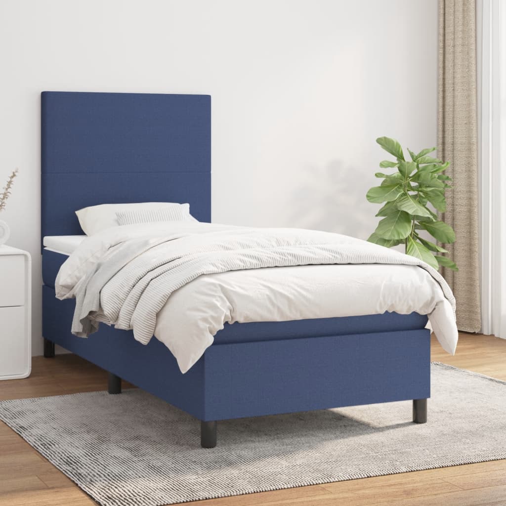 Lit À Ressorts Avec Tête De Lit Tissu
