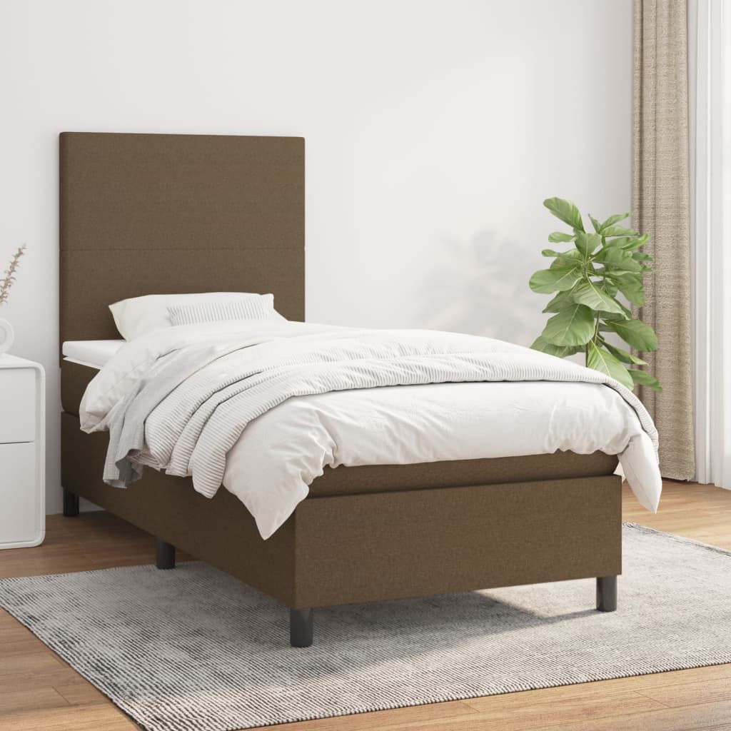 Lit À Ressorts Avec Tête De Lit Tissu