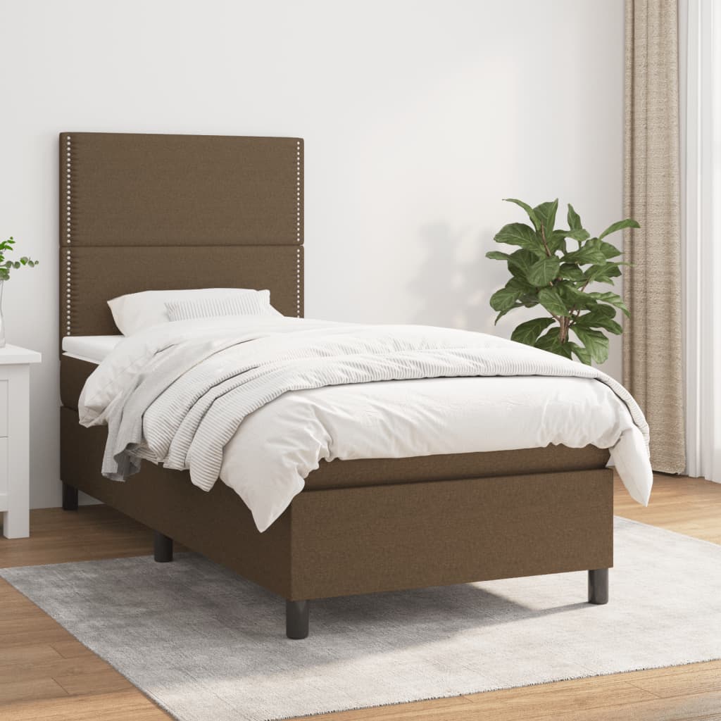 Lit À Ressorts Avec Tête De Lit Tissu