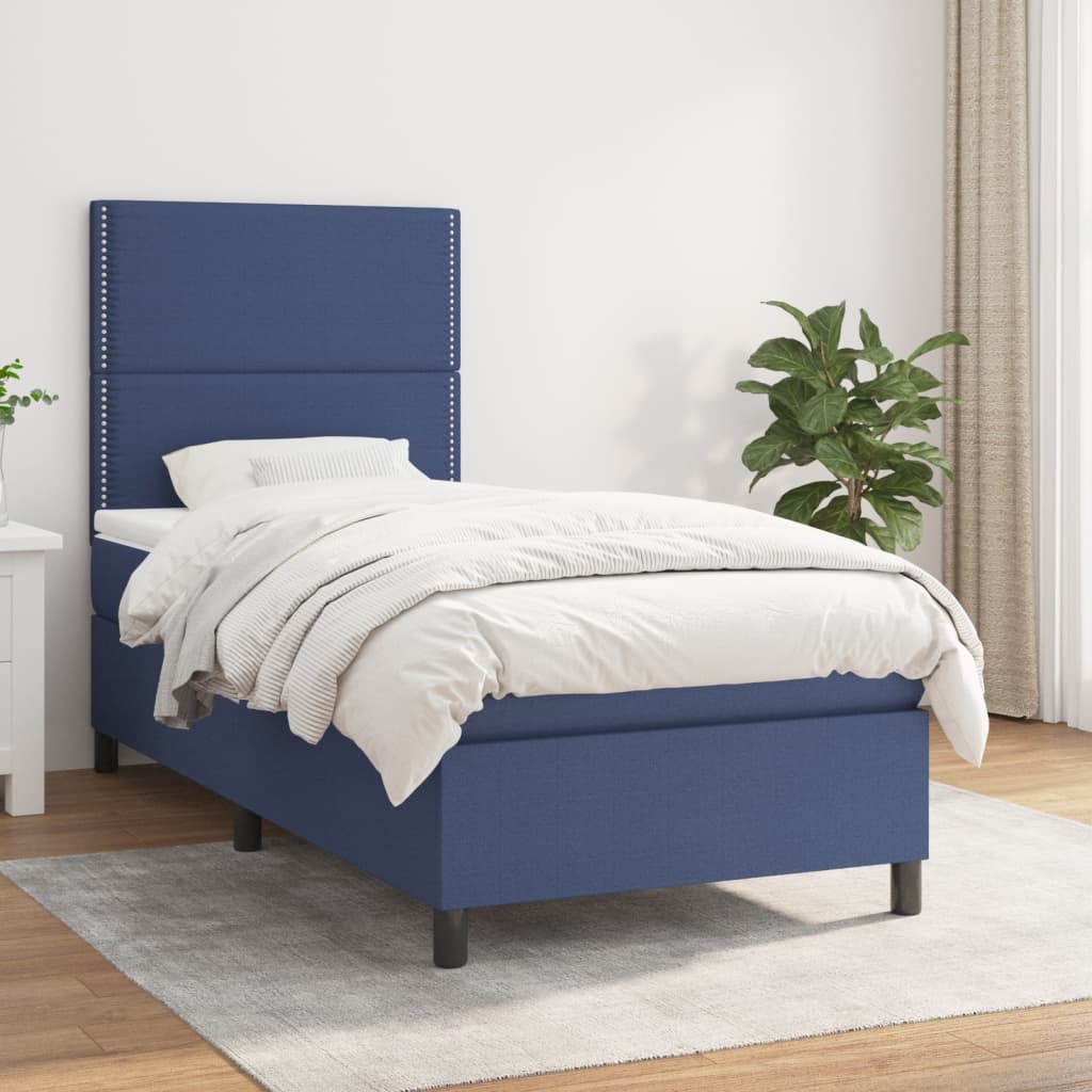 Lit À Ressorts Avec Tête De Lit Tissu