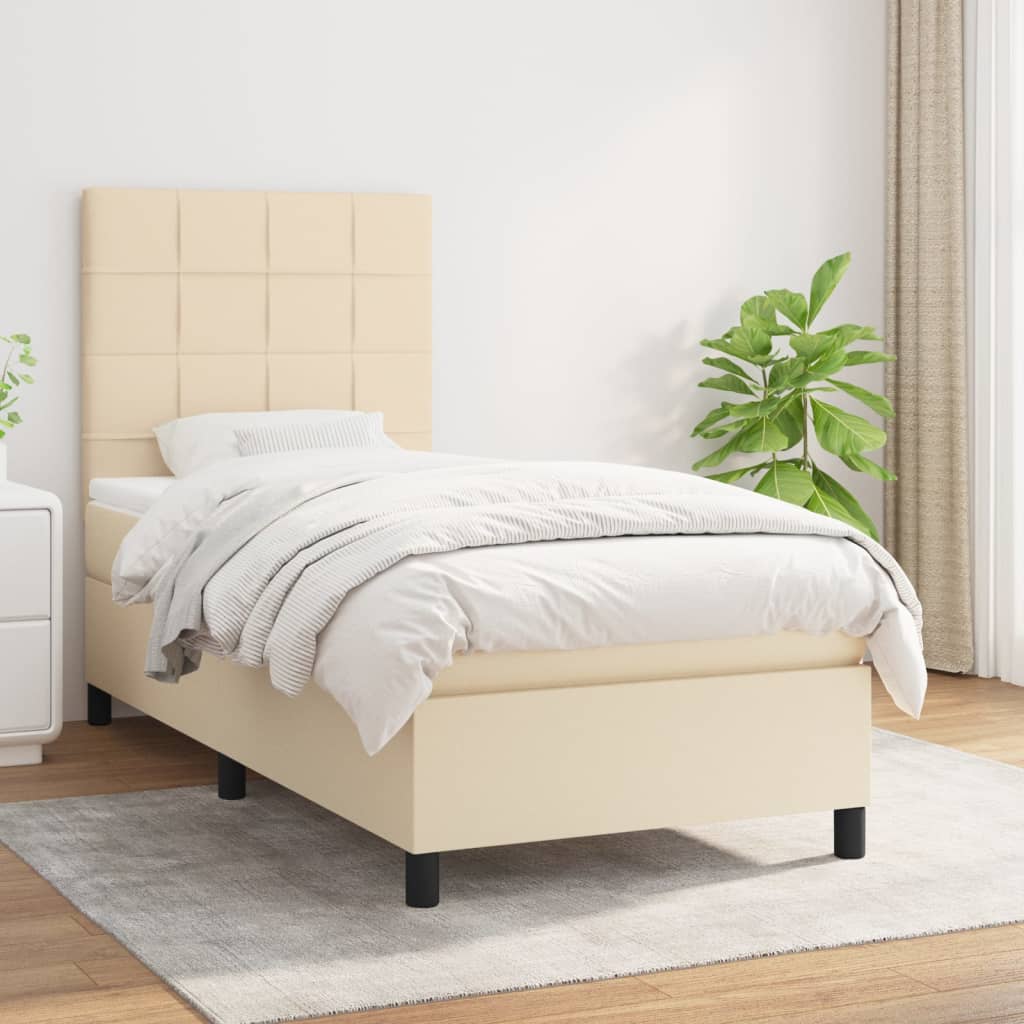 Lit À Ressorts Avec Tête De Lit Tissu