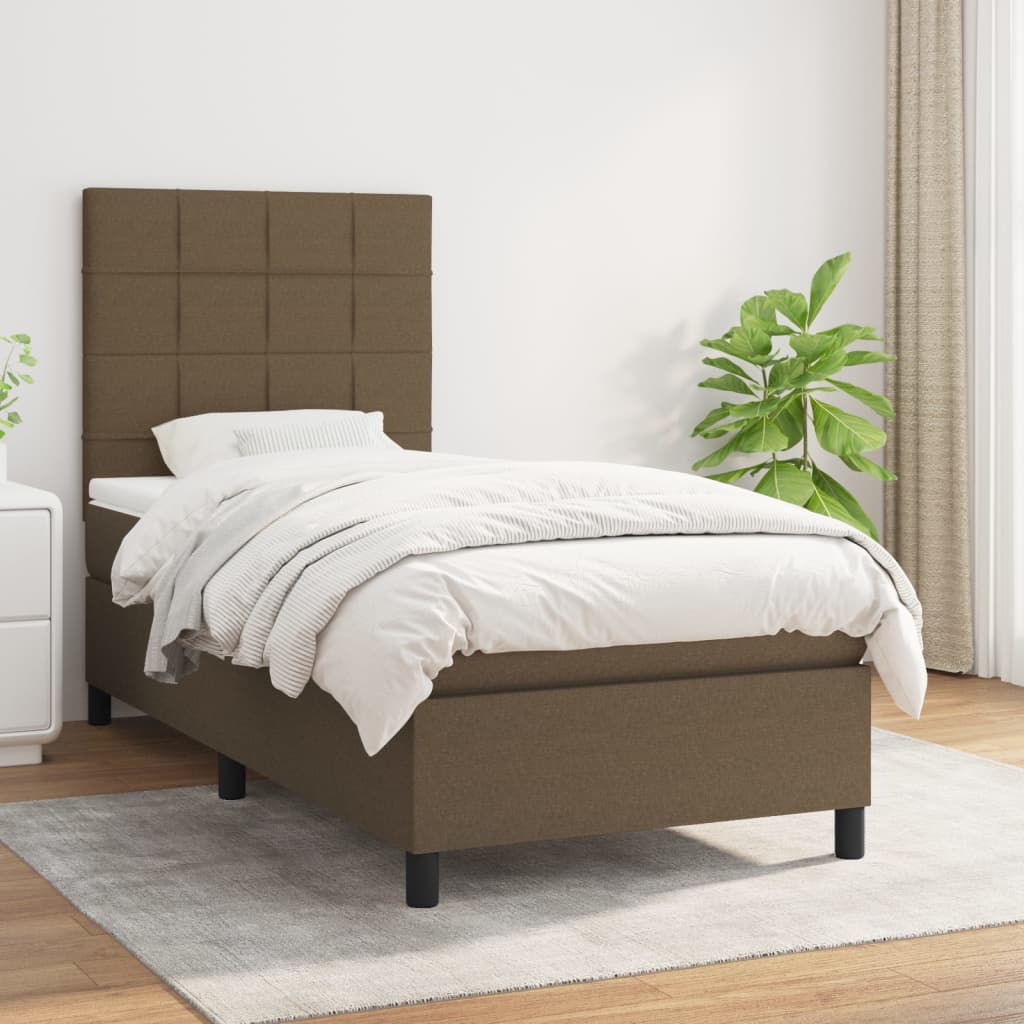 Lit À Ressorts Avec Tête De Lit Tissu