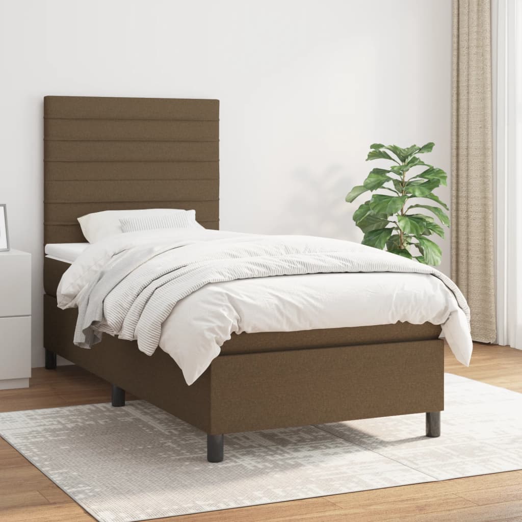 Lit À Ressorts Avec Tête De Lit Tissu