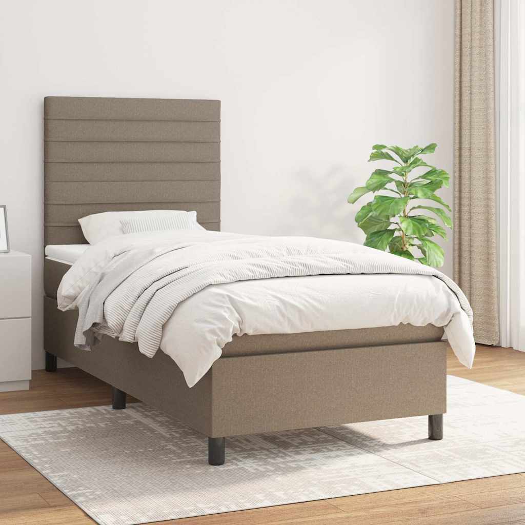 Lit À Ressorts Avec Tête De Lit Tissu