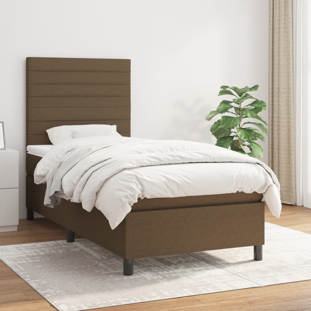 Lit À Ressorts Avec Tête De Lit Tissu