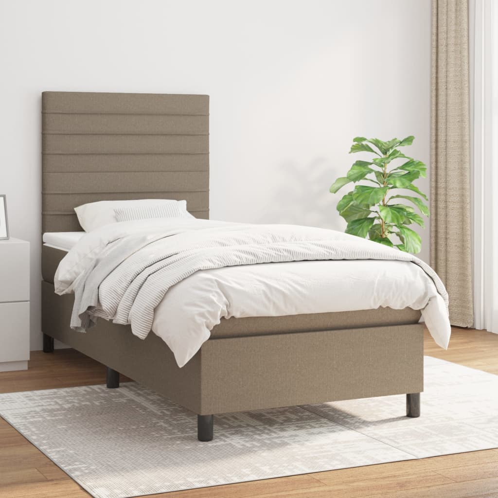 Lit À Ressorts Avec Tête De Lit Tissu