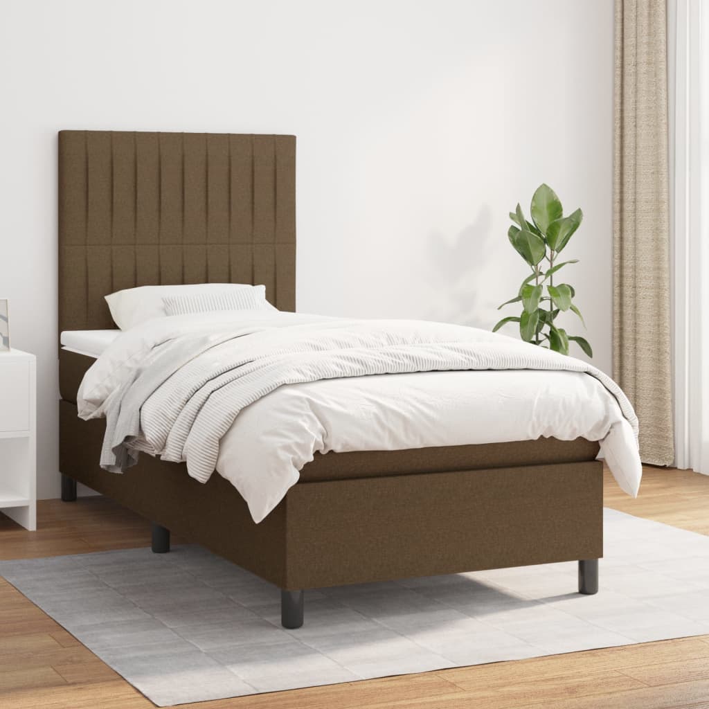 Lit À Ressorts Avec Tête De Lit Tissu
