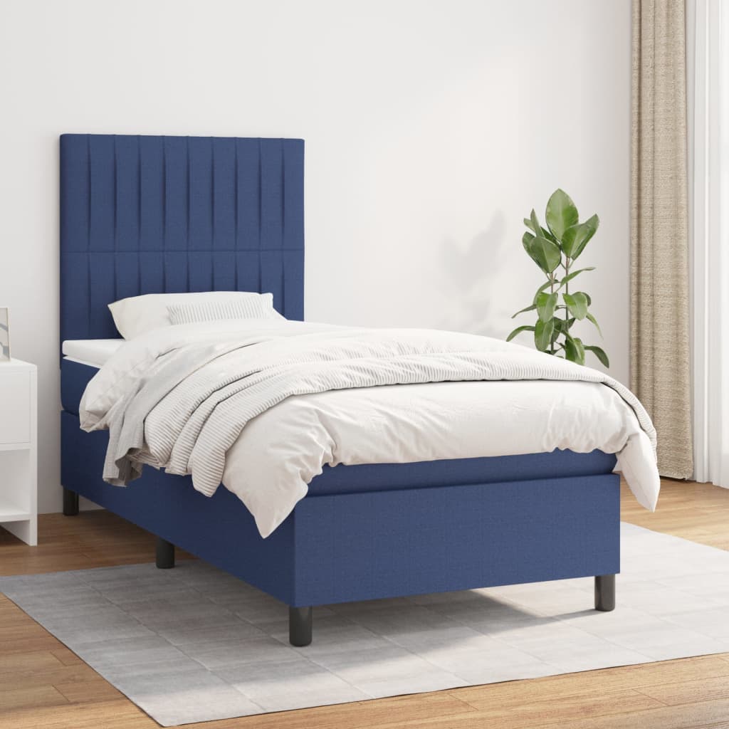 Lit À Ressorts Avec Tête De Lit Tissu