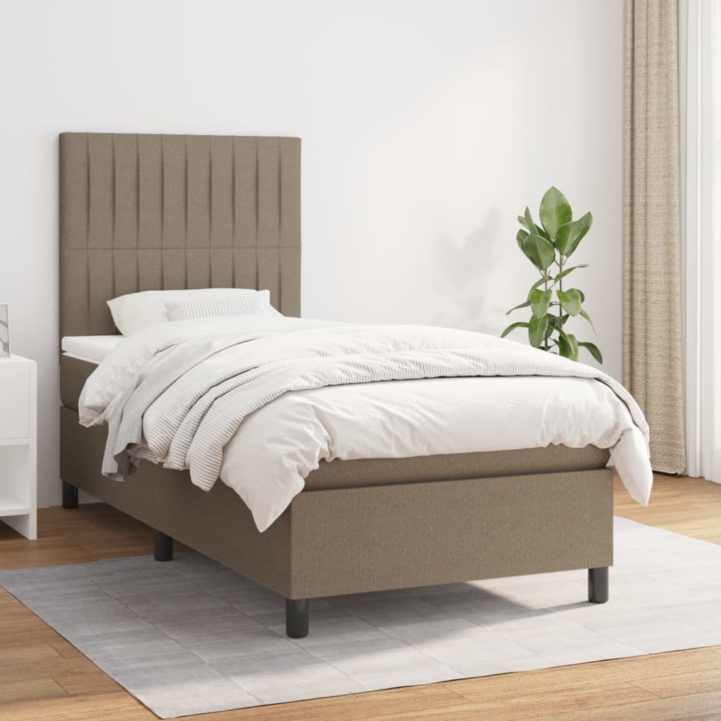 Lit À Ressorts Avec Tête De Lit Tissu