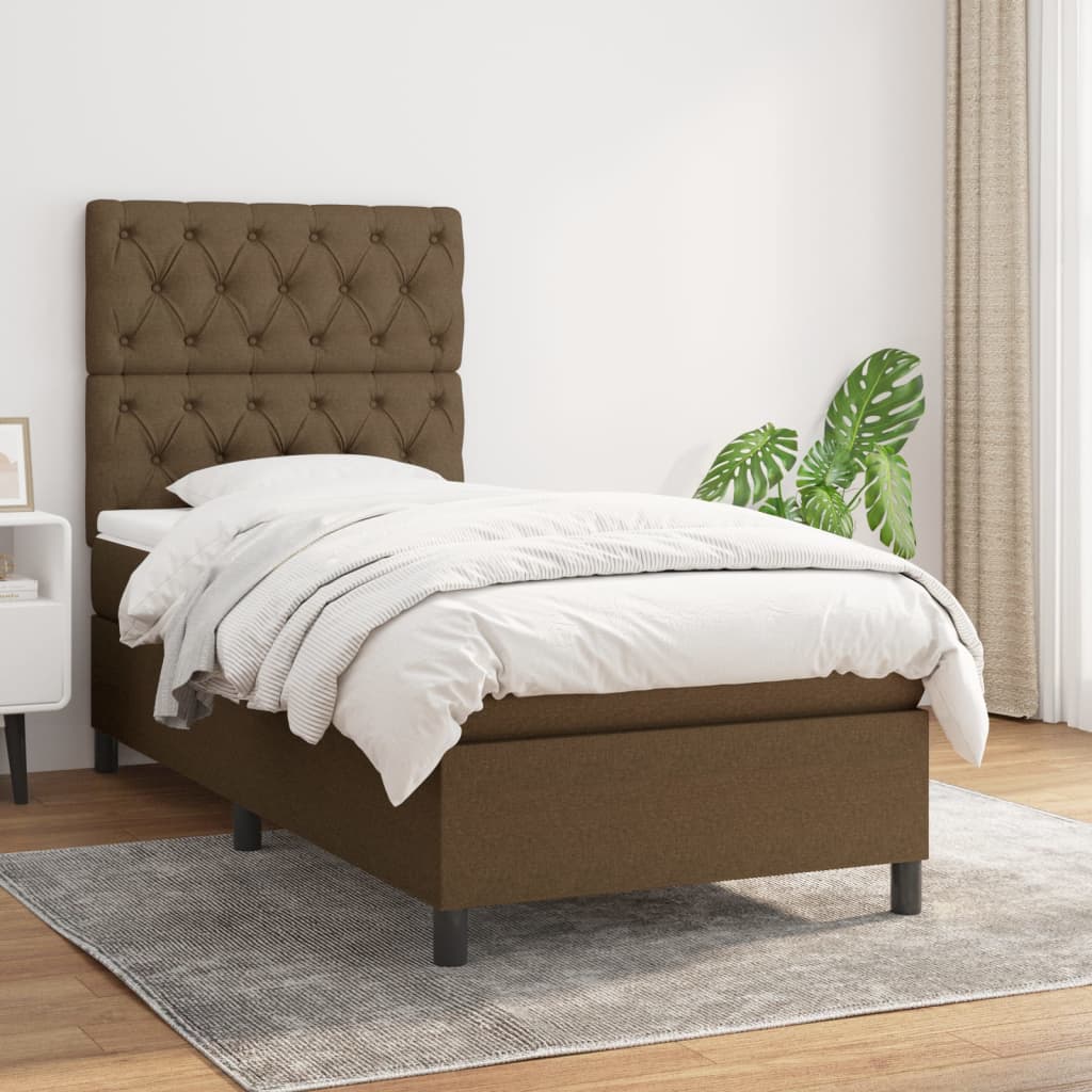 Lit À Ressorts Avec Tête De Lit Tissu