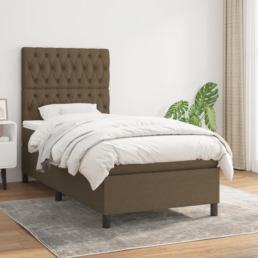 Lit À Ressorts Avec Tête De Lit Tissu