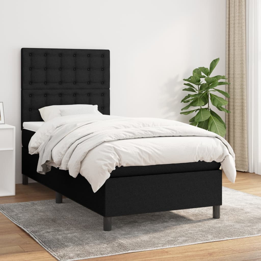Lit À Ressorts Avec Tête De Lit Tissu
