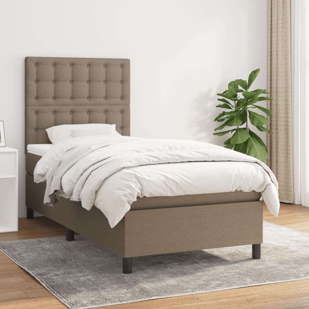 Lit À Ressorts Avec Tête De Lit Tissu