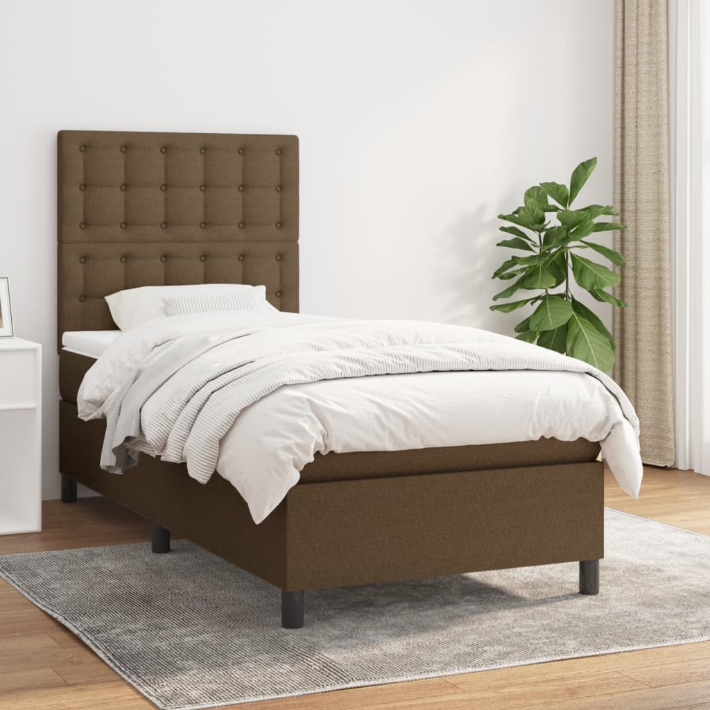 Lit À Ressorts Avec Tête De Lit Tissu