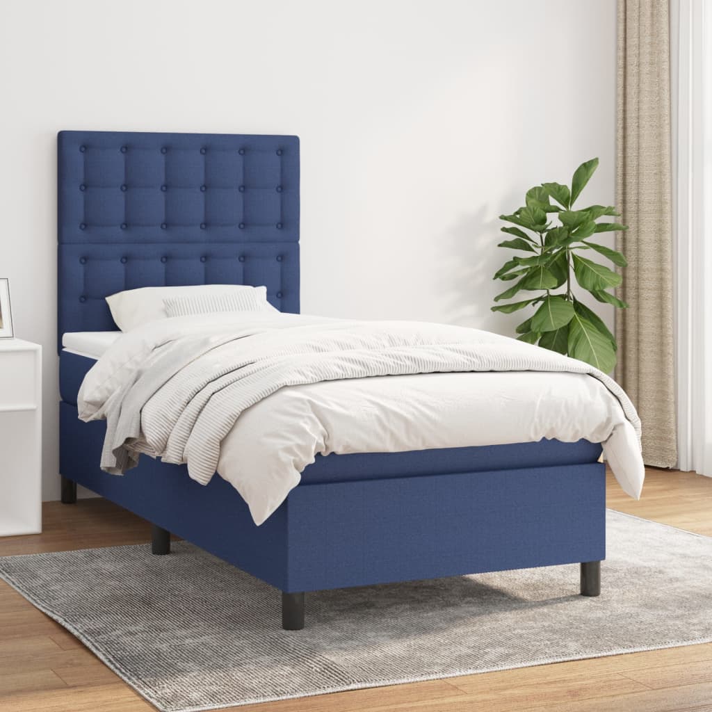 Lit À Ressorts Avec Tête De Lit Tissu