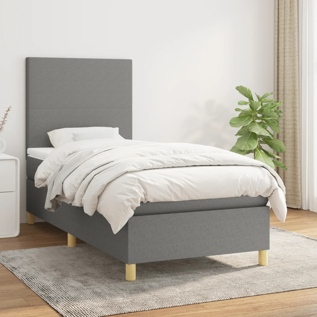 Sommier À Lattes De Lit Avec Matelas 100X200Cm Tissu