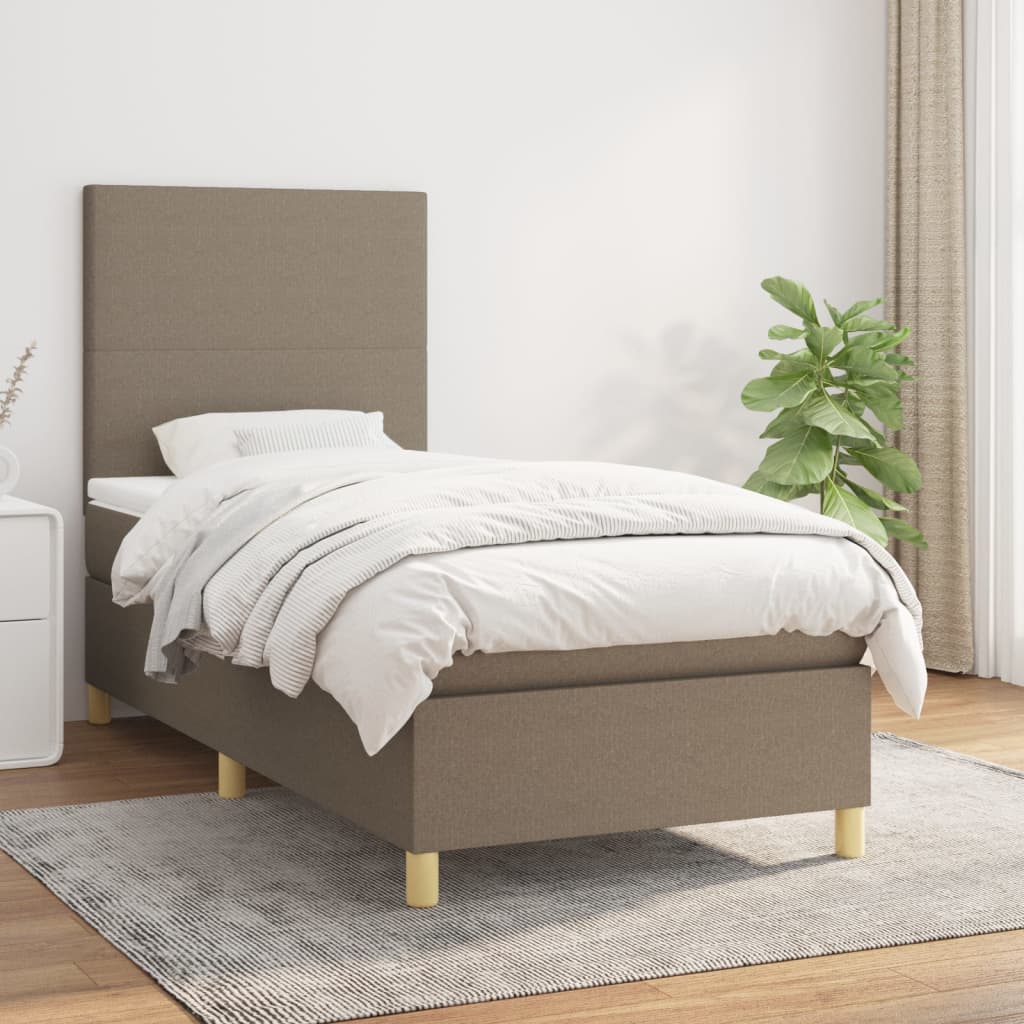 Sommier À Lattes De Lit Avec Matelas 100X200Cm Tissu