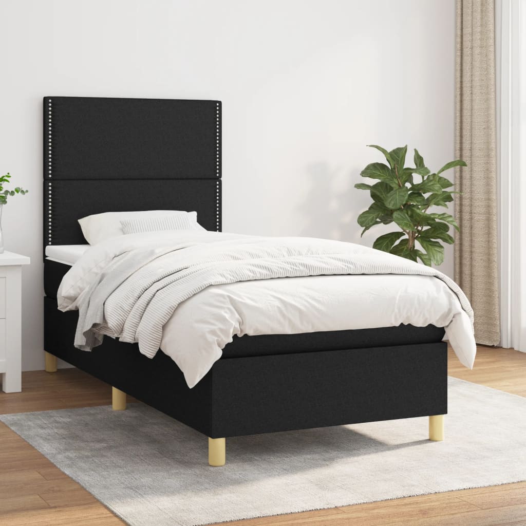 Sommier À Lattes De Lit Avec Matelas 100X200Cm Tissu